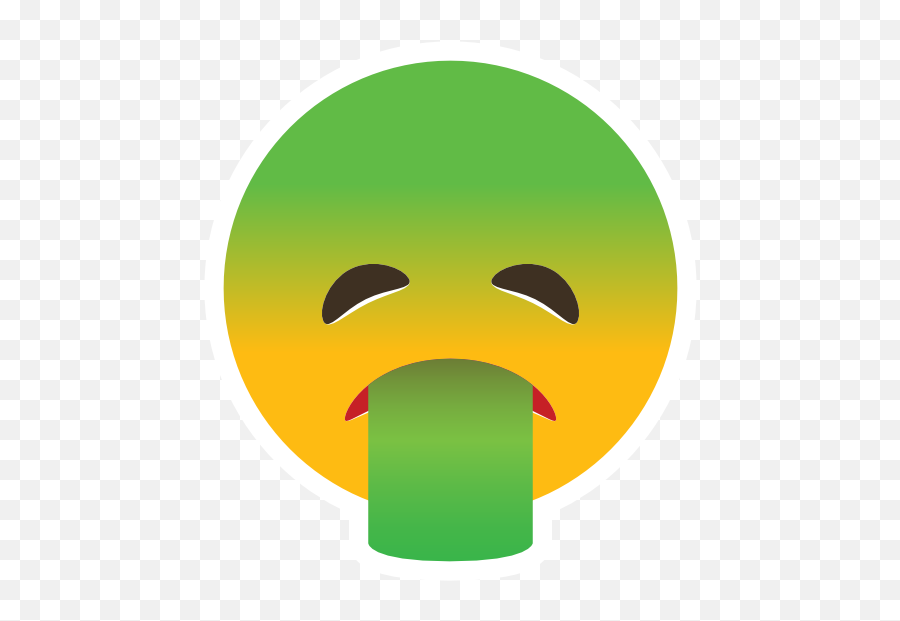 Phone Emoji Sticker Puking Green - Happy,Puking Emoji Png