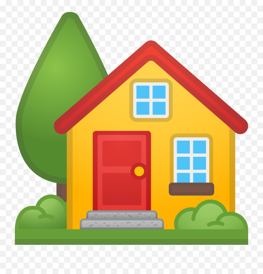 House With Garden Emoji - Emoji House,Home Emoji