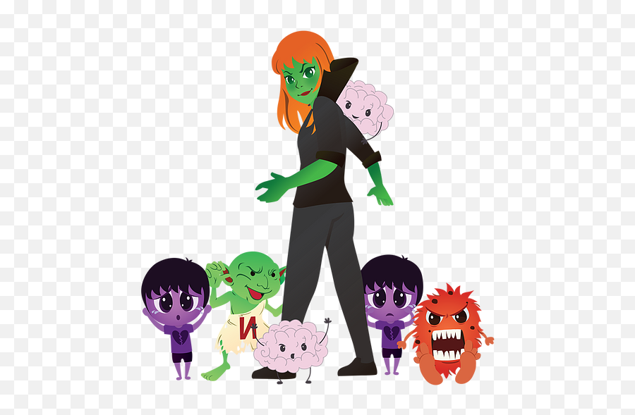 Adversit And Her Villians Perfectly Me - Zombie Emoji,Emotion Cartoon Superhero