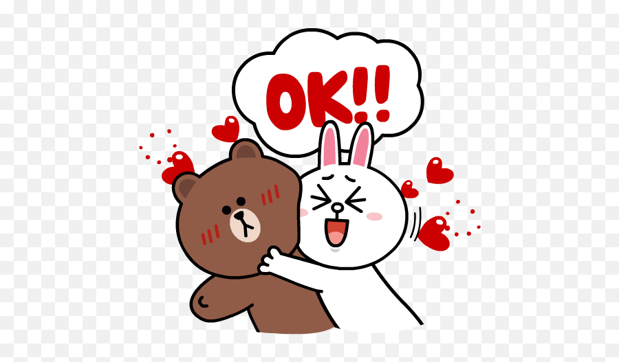Brown Cony Sweet Love Line Sticker - Transparent Brown Line Png Emoji,Emoji Movie Wallpaper
