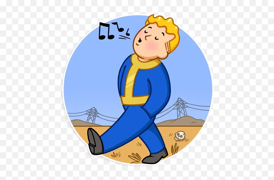 Unofficial Fallout Vault Boy - For Running Emoji,Fall Out 4 Pip Boy Emoticon