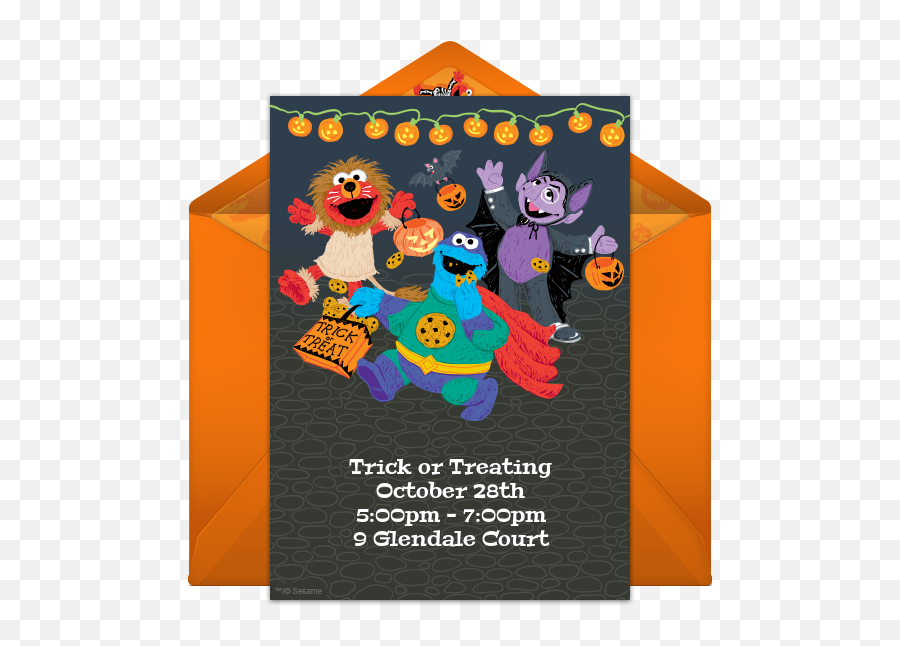 Free Halloween Printables - Sesame Street Halloween Invitations Emoji,Sesame Street Emoticons Copy And Paste