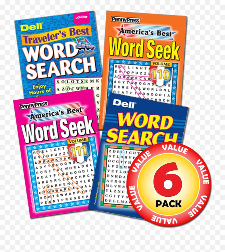 Penny Dell Favorite Word Seek 6 - Pack Paperback Emoji,Emoticons Songs Puzzle