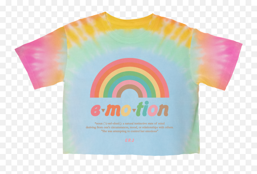 Rainbow Tie Dye Crop Top - Short Sleeve Emoji,Rainbow Of Emotions