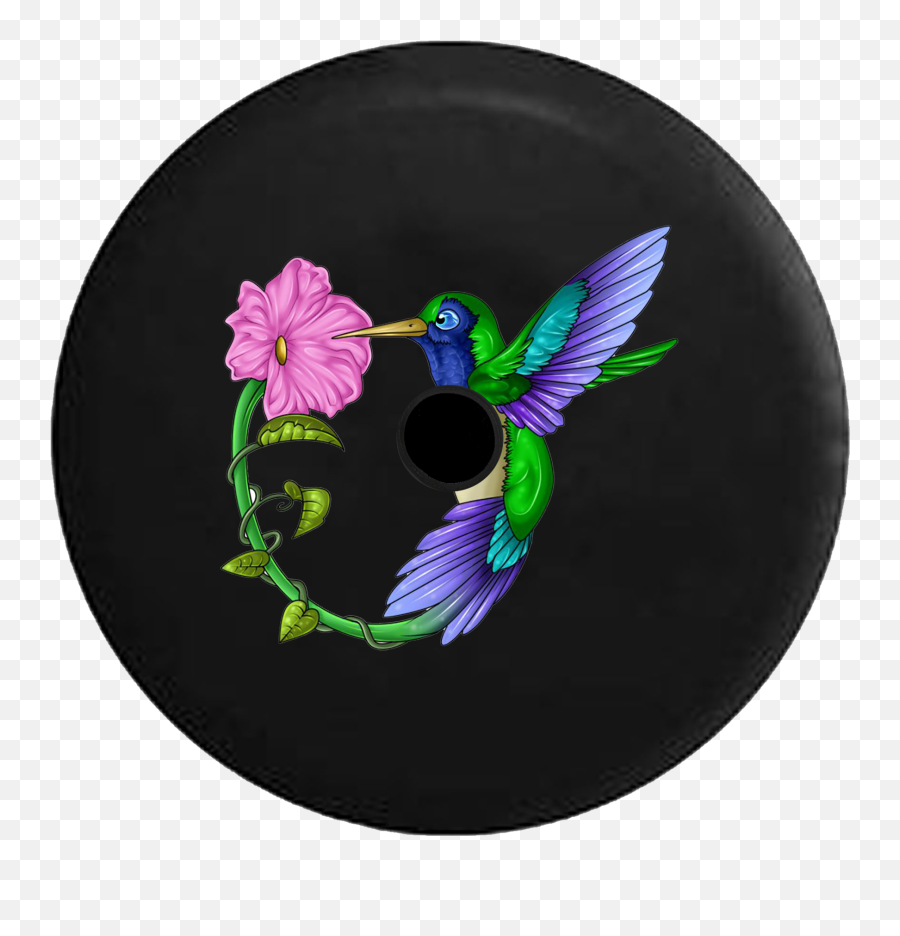 Jeep Wrangler Jl Backup Camera Day Hummingbird Pollen Nectar Flower Rv Camper Spare Tire Cover - Blackcustom Sizecolorink Hollyhocks Emoji,Hummingbird Emoji