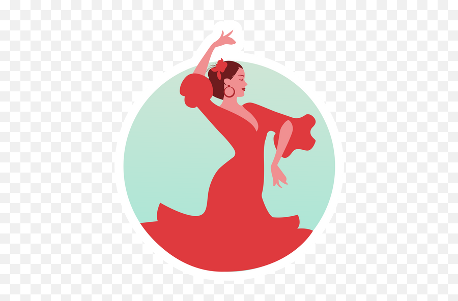 Flamenco Dance Sticker - Sticker Mania Spanish Flamenco Dancer Illustration Emoji,Dance Emoticon