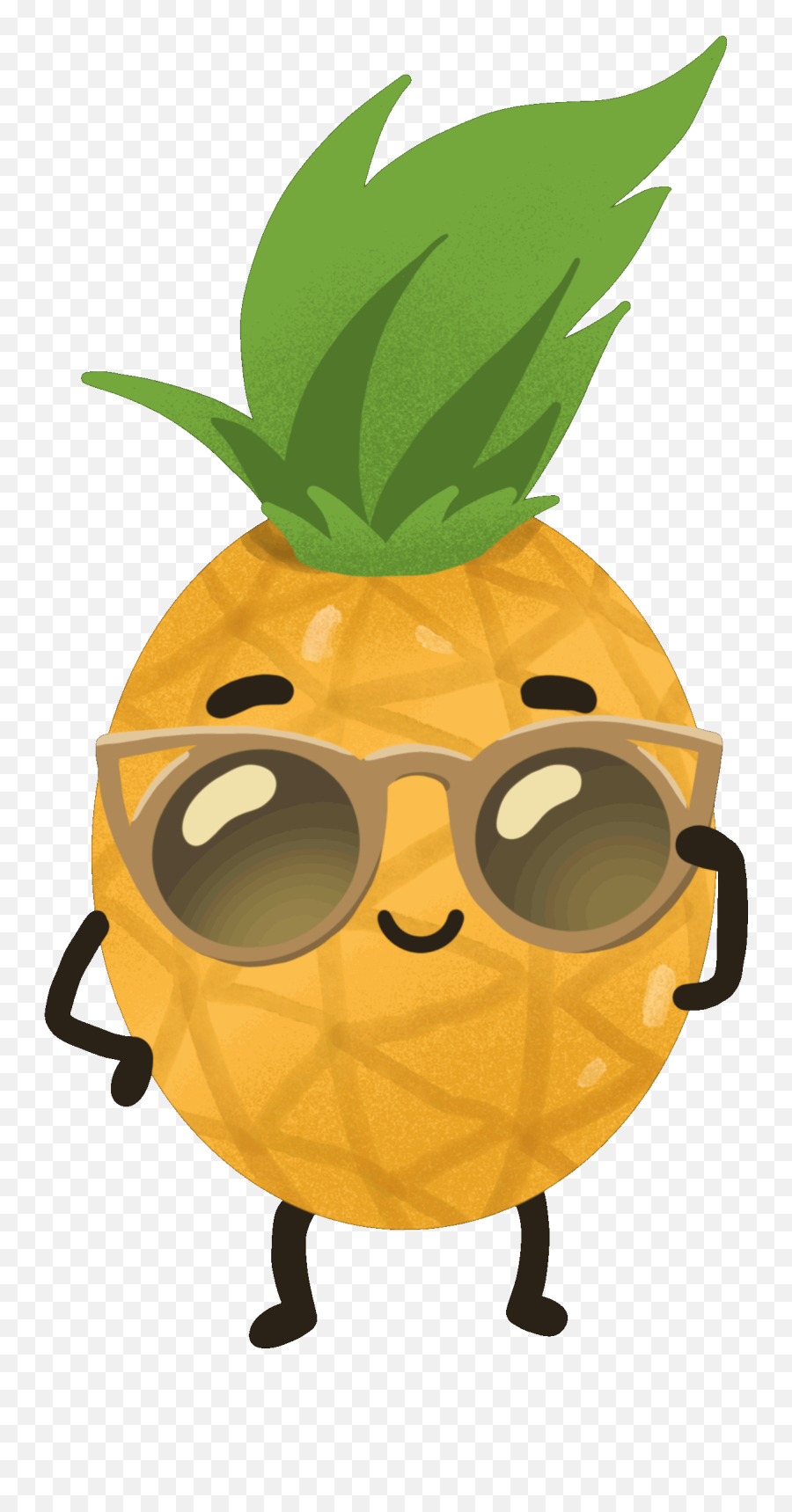 Tag For Kawaii Orange Stickers Funny Character Design - Pineapple Anime Gif Emoji,Pineapple Emoji