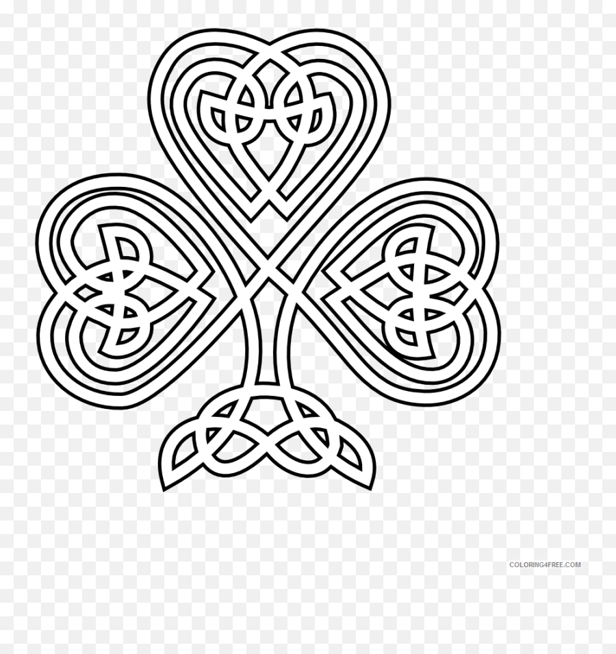 Adult Coloring Pages Free Celtic - Shamrock Celtic Knot Irish Emoji,Free Printable Emojis Sheets