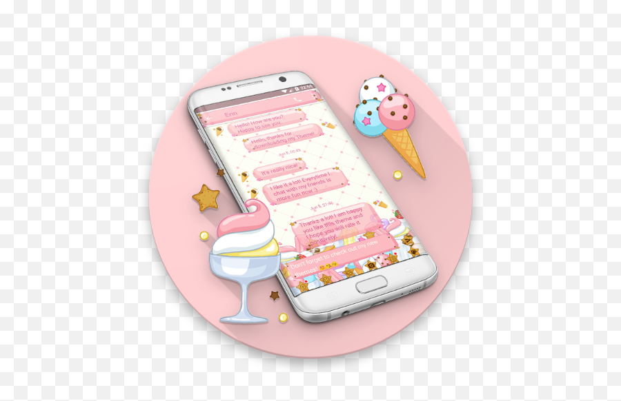 Ice Cream Sms Tema De Mensajes - Apps En Google Play Iphone Emoji,Helado Emoji