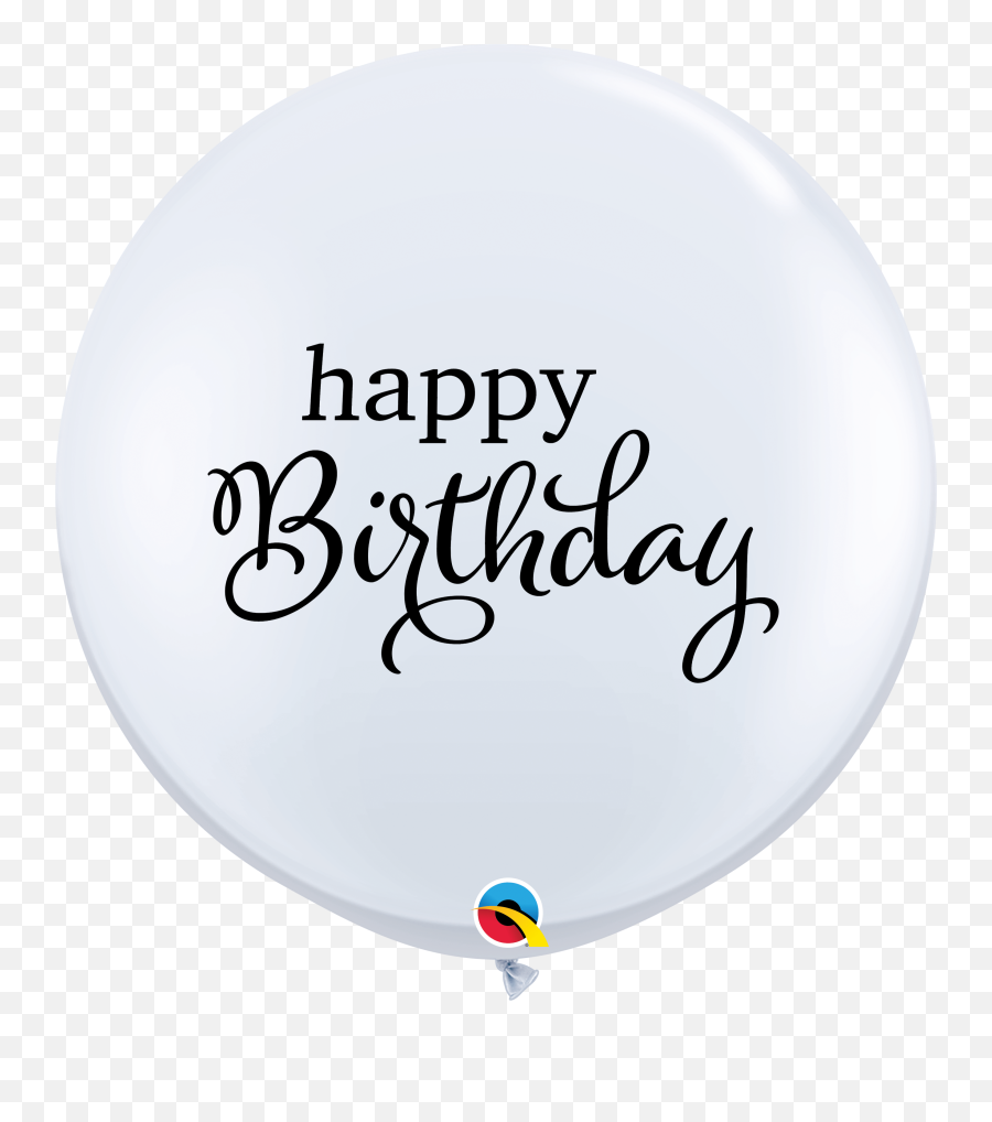 90cm Round White Simply Happy Birthday 88200 - Pack Of 2 Republic Day Of India Emoji,Swirling Heart Emoji
