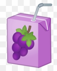 Beverage Box Emoji - Grape Juice Box Emoji,Straw Hat Emoji