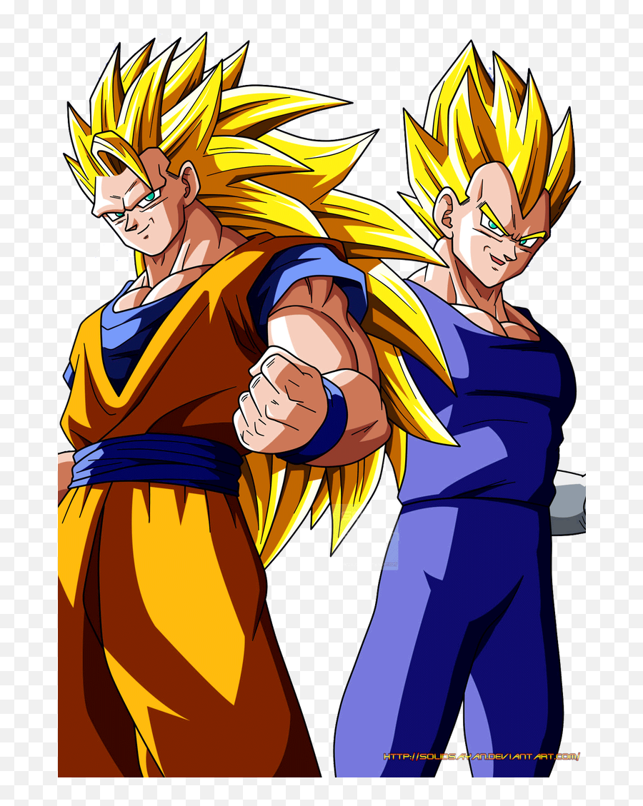 Ssj3 Goku And Ssj2 Vegeta Vs Kid Buu - Goku Vegeta Ssj 2 Emoji,Super Saiyan 2 Vegeta & Bulma- Outburst Of Emotion