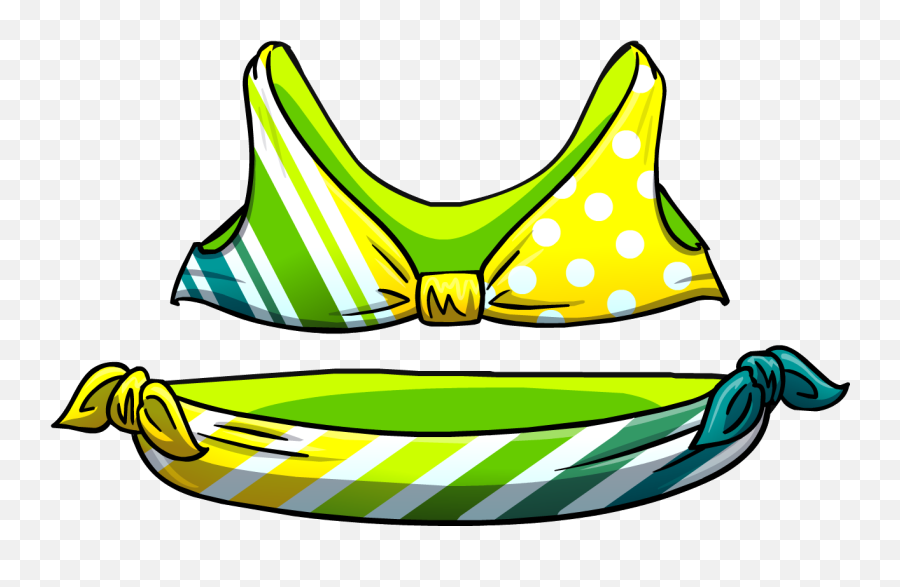 Lemon Lime Stripe Bikini Club Penguin Wiki Fandom - Club Penguin Swimsuits Emoji,6 Lemon Emojis