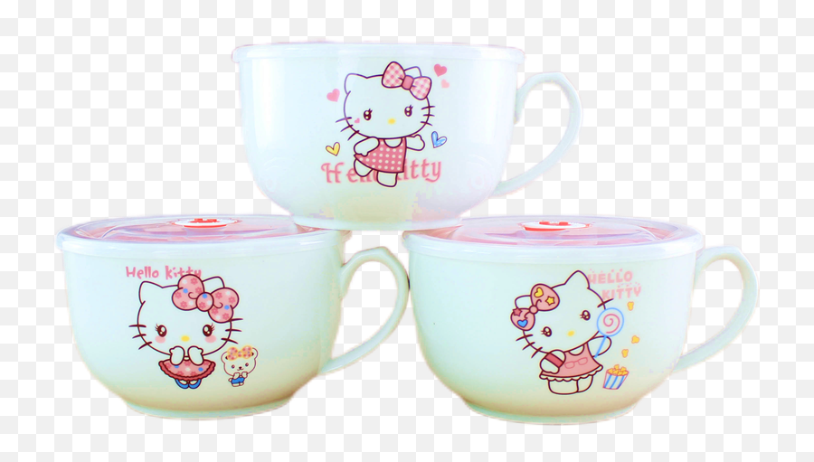 Japanese - Style Hello Kitty Oversized Soup Bowl Cartoon Fresh Serveware Emoji,Soup Bowl Emoji