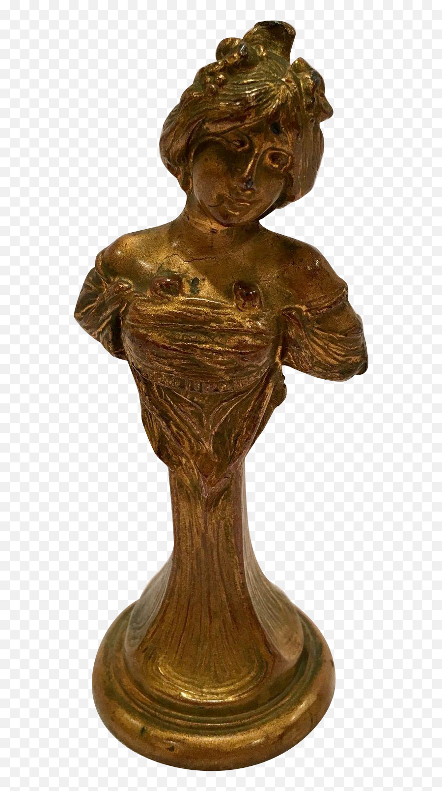 Antique Bronze Bust Of A Woman By - Artifact Emoji,Small Statues That Describe Emotions
