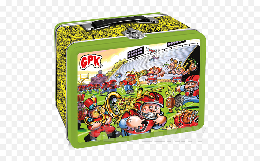 Garbage Pail Kids Blue Lunchbox Late To School Garbage Pail - Mario Emoji,Usa Emoji Movie Countdow