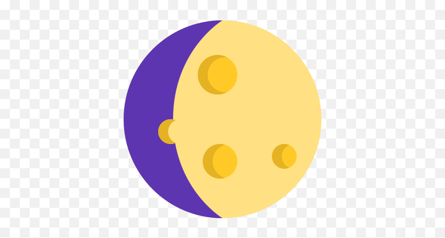 Waxing Gibbous Icon In Color Style - Dot Emoji,Moon Phases Emoticons