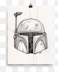 Boba Fett Helmet Art Print Megan Yiu Emoji,Boba Fett Emoticon Art