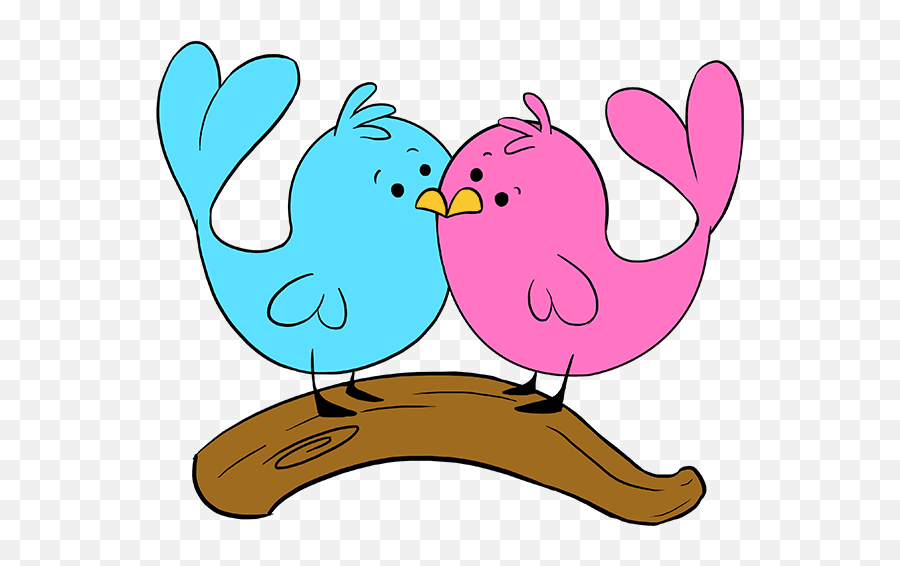 Download How To Draw Love Birds - Pair Of Birds Easy Drawing Emoji,Love Birds Emoji
