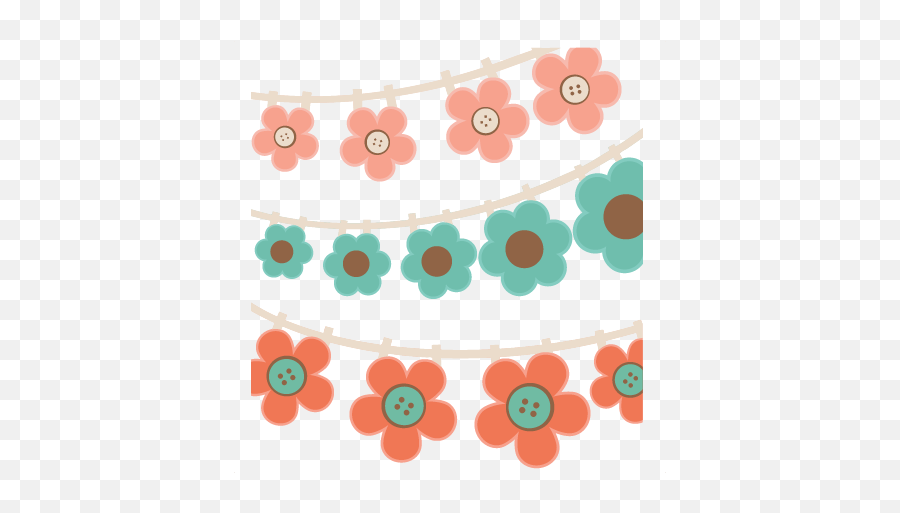 Flower Swag Banners Svg Scrapbook Cut File Cute Clipart - Flower Pennant Banner Clipart Emoji,Emojis Flowers