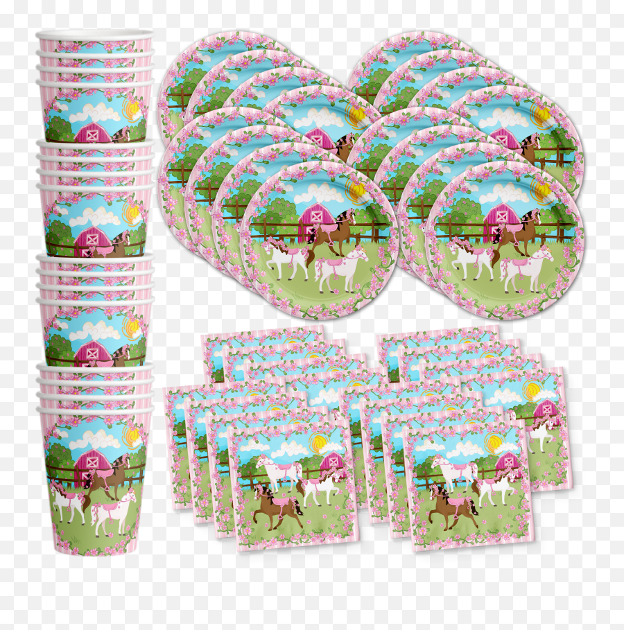 Lovely Pink Horse Birthday Party - Horse Birthday Party Supplies Emoji,Girly Emoji Party Supplies