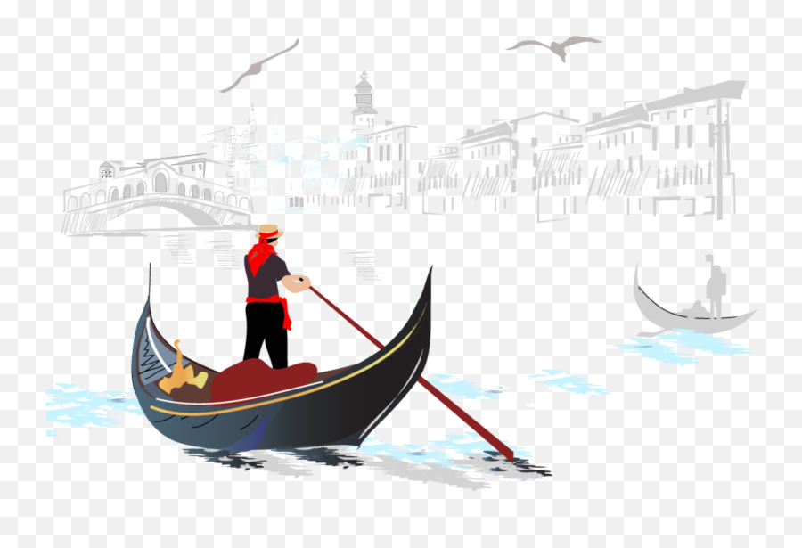 Ftestickers Sketch Venice Boat Sticker - Boatman Emoji,Gondola Emoji