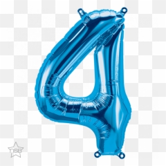 16 Number Age 44th Birthday - Four Blue Shape Foil Rainbow Number 4 Balloons Emoji,70th Birthday Emoji