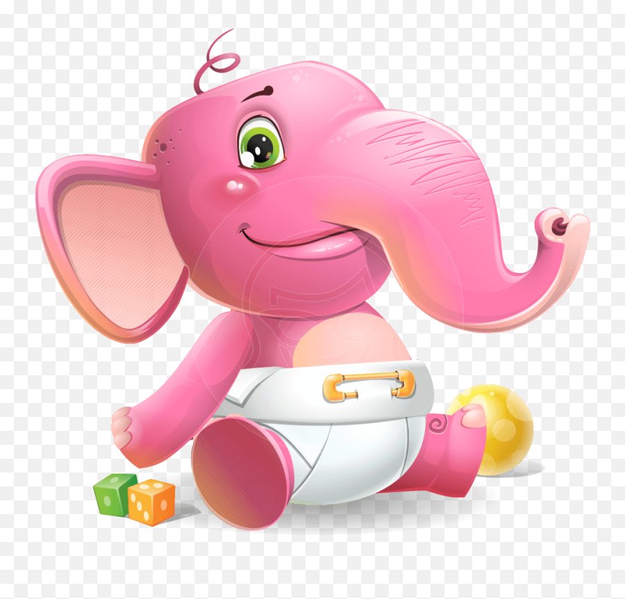 Baby Elephant Vector Cartoon Character - Cartoon Baby Elephant Emoji,Baby Elephant Emoji