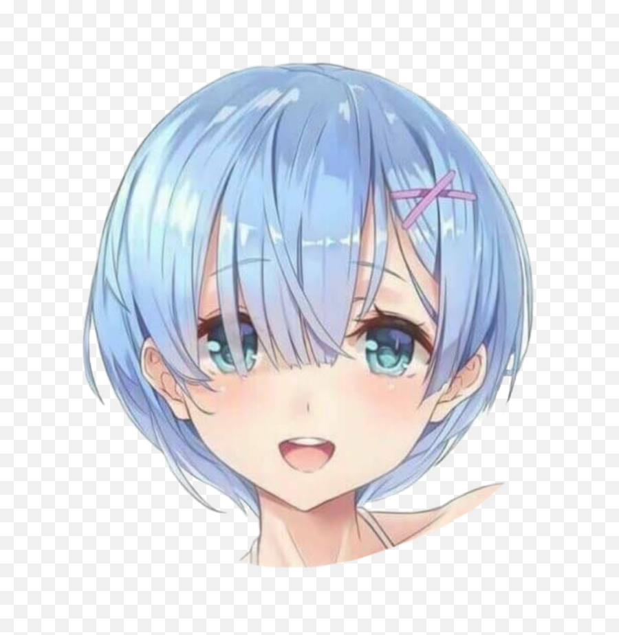 Animegirlhead Fanart Head Kawaii Sticker By Yoshh - Rem Peeker Sticker Emoji,Cut Head Emoji