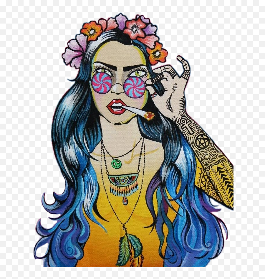 Hippie Girls Tumblrgirl Sticker Emoji,Hippie Emoji Tumblr Transparent