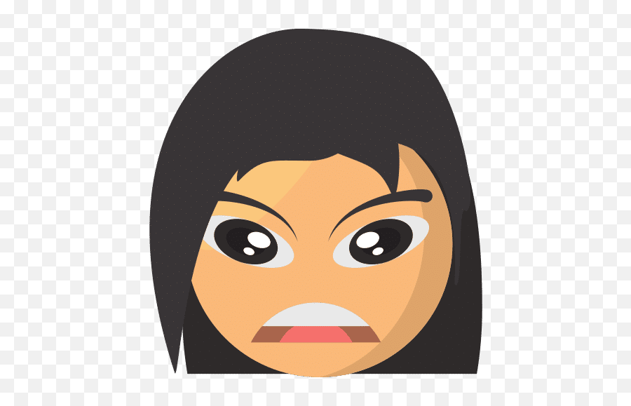 Angry Girl - Hair Design Emoji,Angry Girl Emoticon
