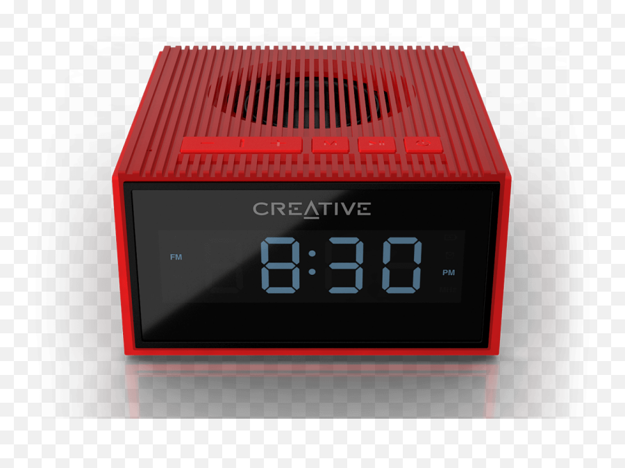 Creative Chrono - Splashproof Bluetooth Speaker And Fm Portable Emoji,Emotion 'alarm Clock' Communication