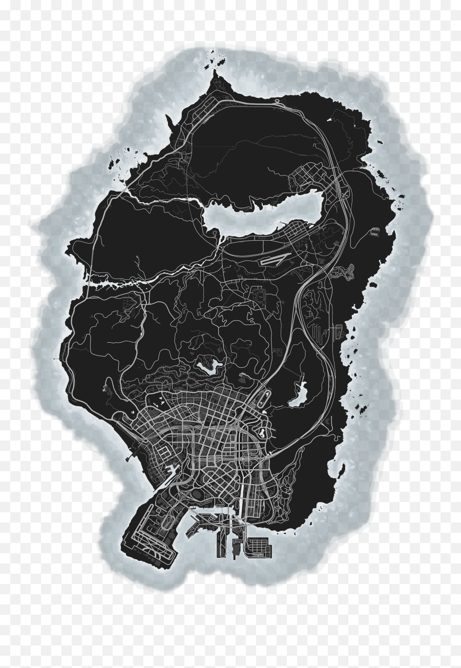 Grand Theft Auto Concept Art - Gta V Map Clean Emoji,Emojis In Gta Online Outfits