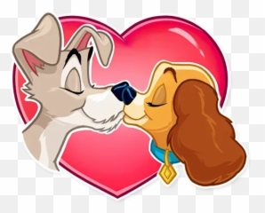 Lady And The Tramp Sticker Pack - Stickers La Dama Y El Vagabundo Emoji,Tramp Emoji Disney