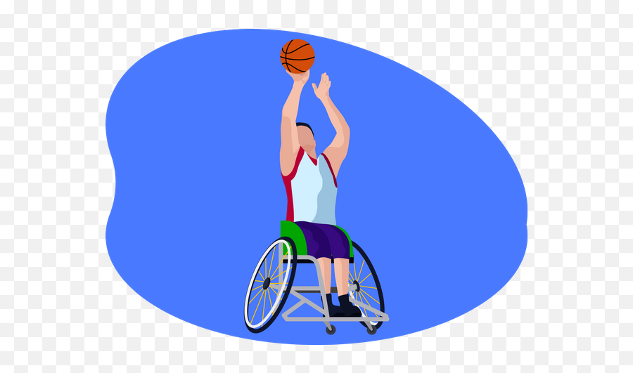 Basketball Playe Illustration - Wheelchair Basketball Animation Emoji,Basketball Emotions Cartoon