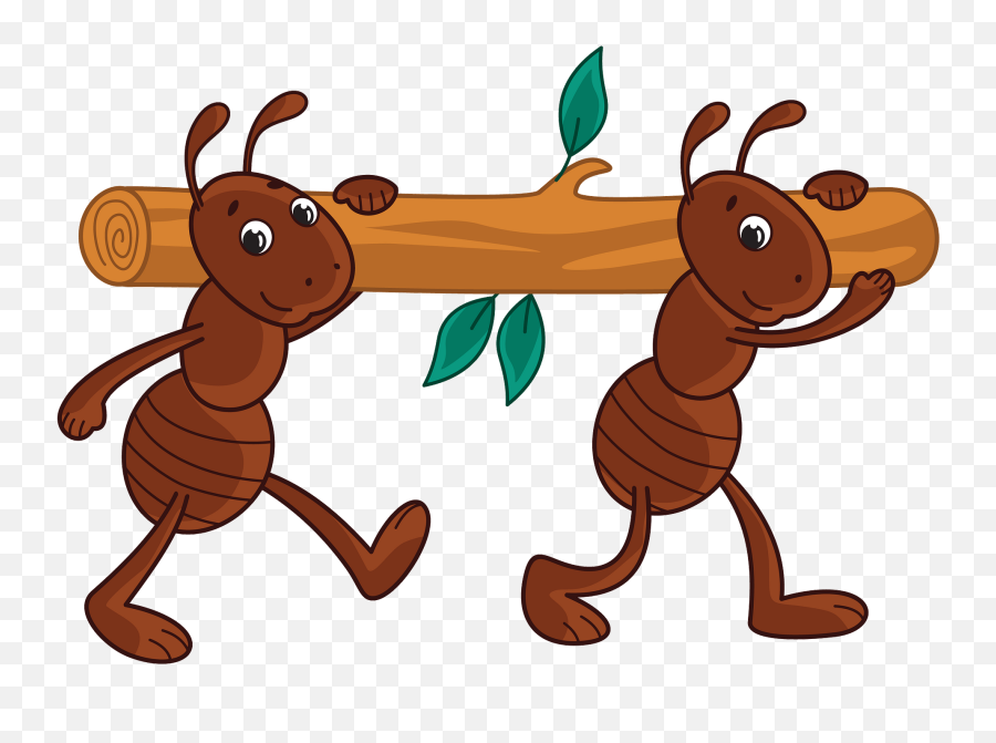 Two Ants Carrying A Log Clipart - Ant Creazilla Emoji,Emoticon Of An Ant