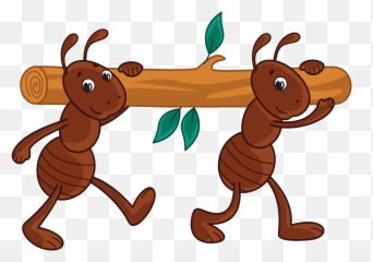Two Ants Carrying A Log Clipart - Ant Creazilla Emoji,Emoticon Of An Ant