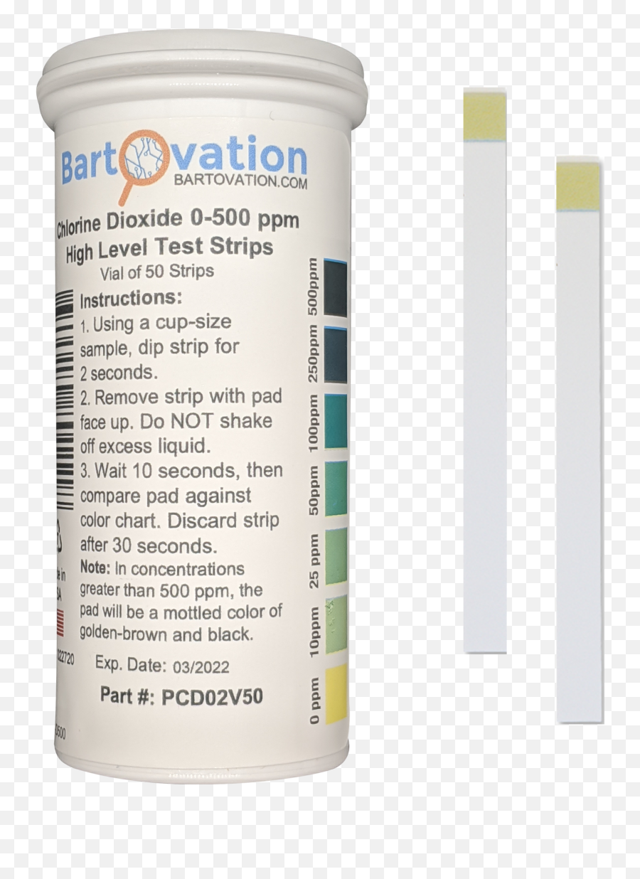 Chlorine Dioxide Single Factor Test Strips 0 - 500 Ppm Vial Of 50 Strips Emoji,Happy Emotion Vial