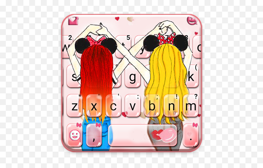 Best Friend Bow Girls Keyboard Theme - Best Friends Emoji,Head Over Heels Emoji