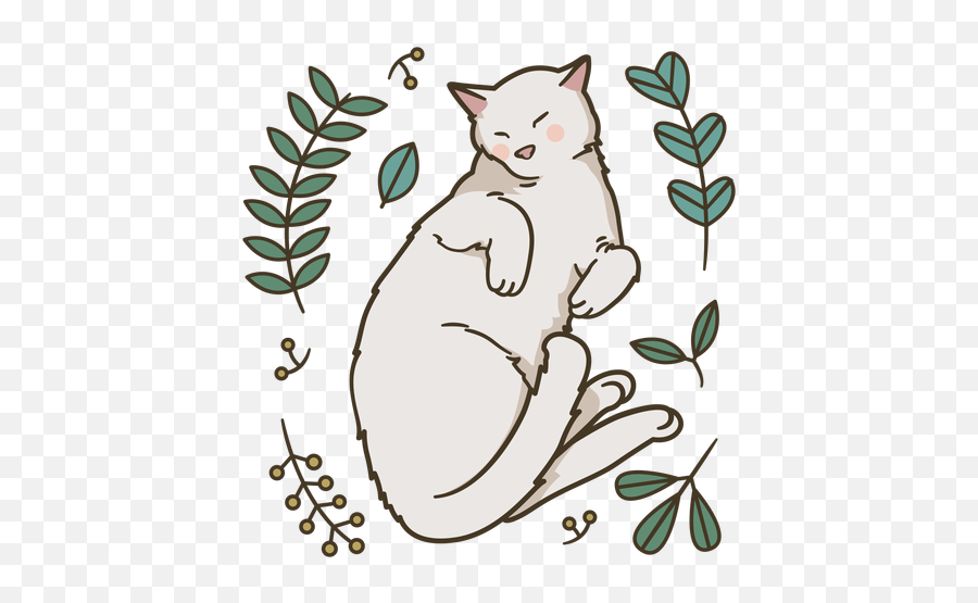 Ilustración De Lindo Gato Durmiendo Transparent Png Emoji,Emoticon De Dormido