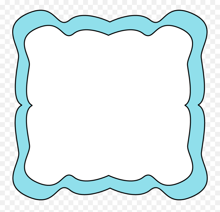 Light Blue Curvy Frame - Horizontal Emoji,Emoji Border Clipart