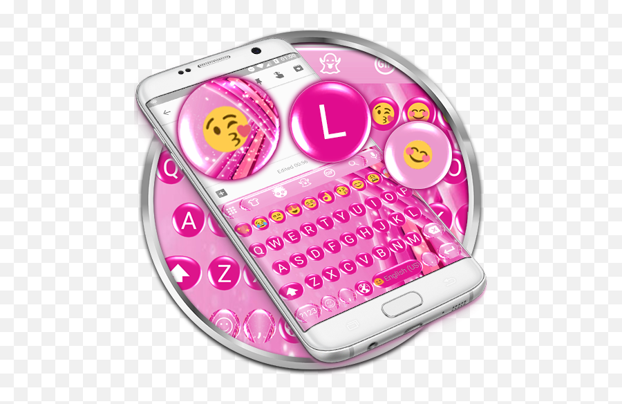 Sparkling Pink Emoji Keyboard Theme U2013 Google Play U2011sovellukset - Mobile Phone,Ovo Emoji Copy And Paste