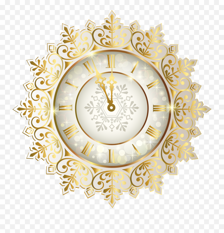 Clocks Clipart New Year Clocks New Year Transparent Free - New Year Gold Clock Emoji,New Years Emoticons