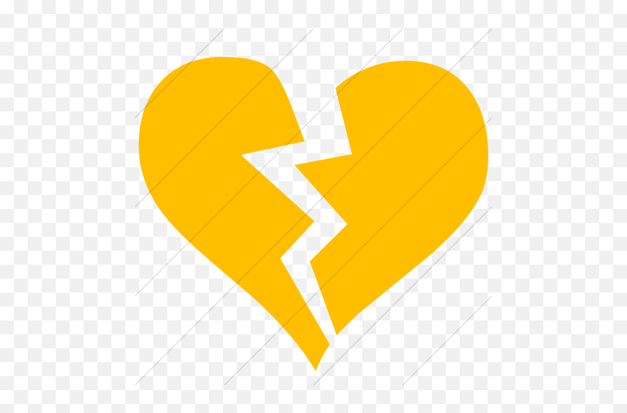 Iconsetc Simple Yellow Classica Broken Heart Icon - Png Emoji,Broken Heart In Facebook Emoticon