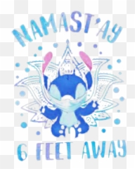 Disney Stitch Mask Namastay 6 Feet Away - Art Emoji,Disney's Stitch Emotions