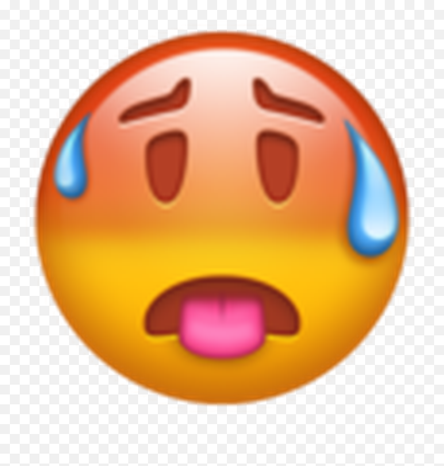 Download Hd Hot Emoji Transparent Png Image - Nicepngcom Hot And Cold Faces,Hot Dog Emoji