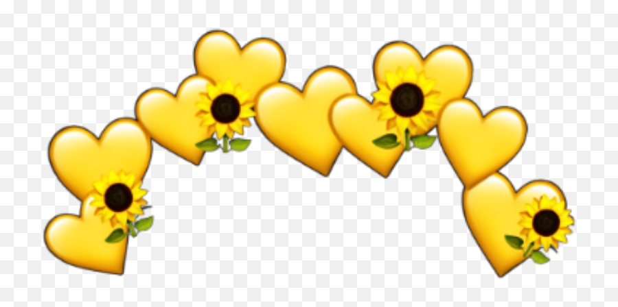 Yellow Heart Crown Png Clipart - Yellow Heart Crown Emoji,Yellow Flower Emoji Png