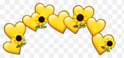 Yellow Heart Crown Png Clipart - Yellow Heart Crown Emoji,Yellow Flower Emoji Png