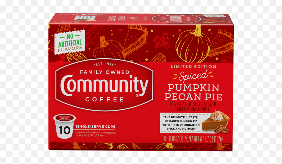 Spiced Pumpkin Pecan Pie Coffee Pods 10 Count - Community Coffee K Cups Emoji,Emoticon Pican Pie