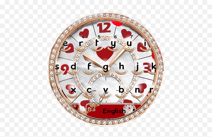Red Rose Valentine Clock Keyboard Theme - Solid Emoji,Images Of Clock Emojis
